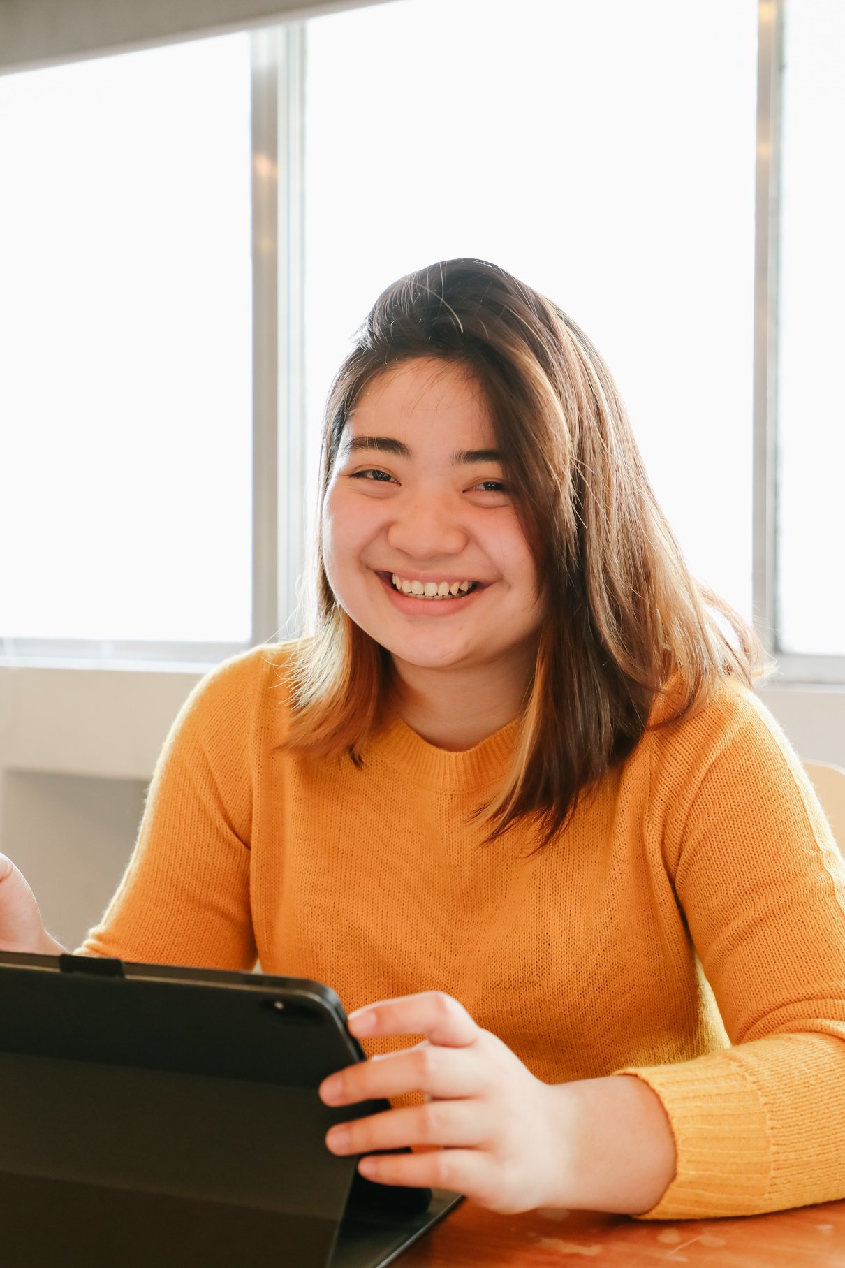 Woman using tablet in the office